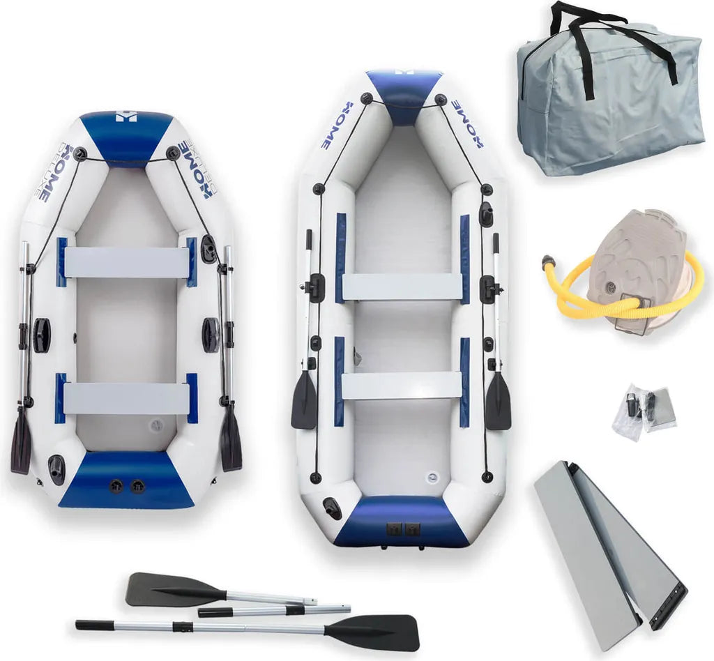 Home Deluxe Pike Small Schlauchboot 230 cm 3 Personen inkl. Motor 480W – Set mit Paddel & Pumpe